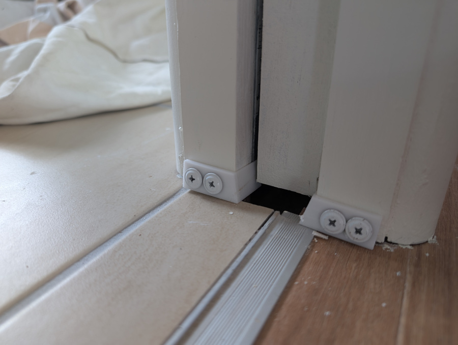 Cavity door guides installed