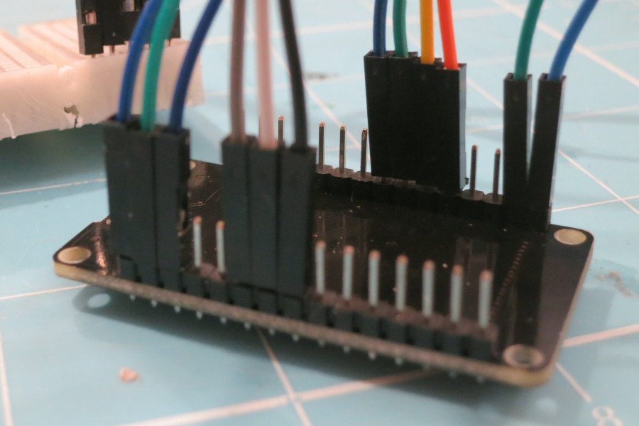 The underside of an ESP32